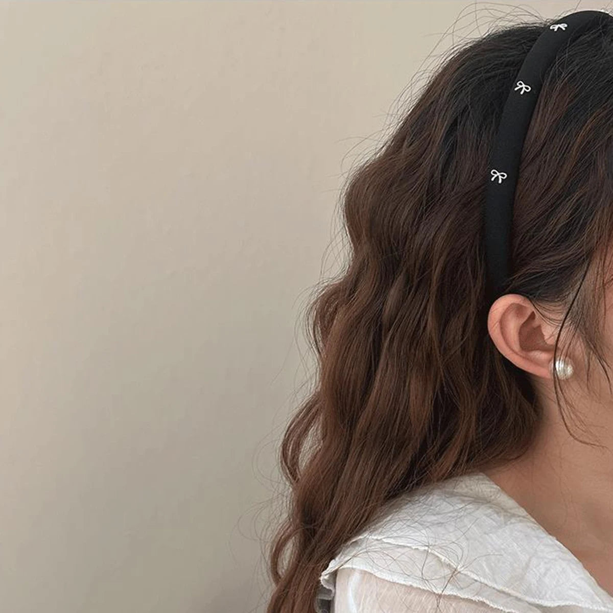 butterfly tie headband simple solid color fabric sponge head buckle headband accessory